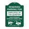 Signmission Reserved Parking for Employee of the Quarter Unauthorized Vehicles Towed Away, A-DES-GW-1824-23110 A-DES-GW-1824-23110 - alternate 1
